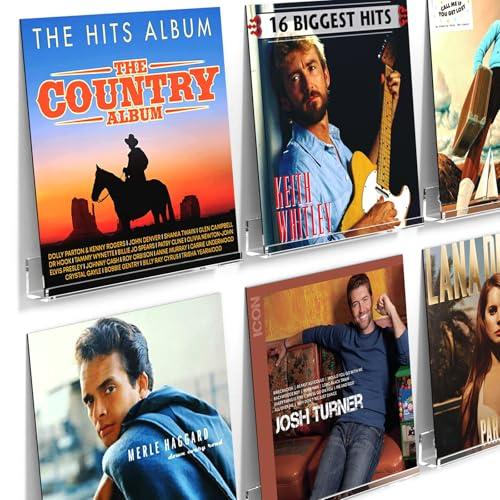 FEMELI Vinyl Record Shelf Wall Mount - 5 Pack 12-inch Clear Acrylic Album Record Holder Display Rack - Art for The Collector