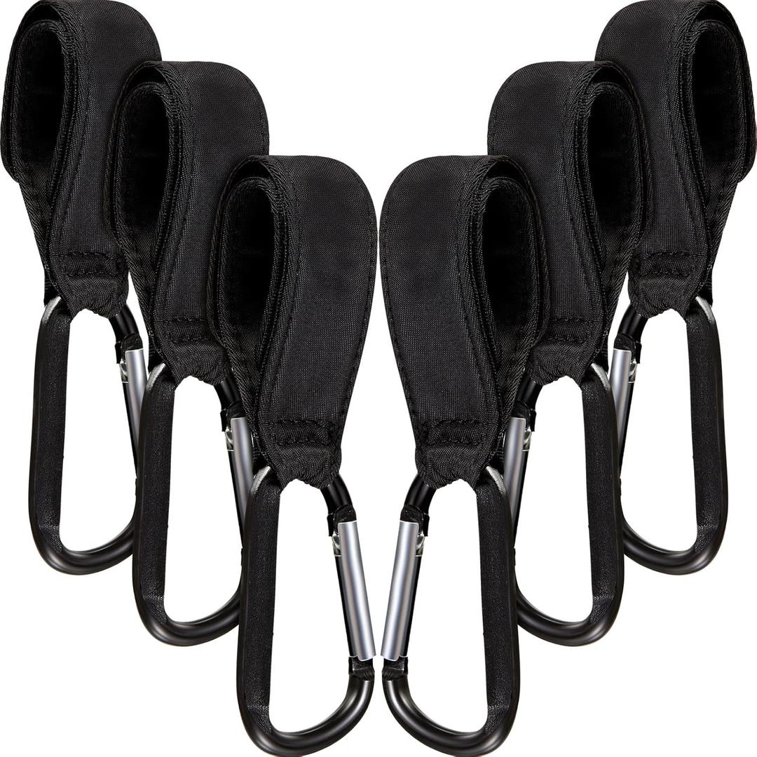 6 Pack Baby Stroller Hooks for Hanging Diaper Bags Pram Clips for Bags Multipurpose Hooks for Grocery Shopping Backpack Stroller Accessories Pram Buggy Clips Straps Hook