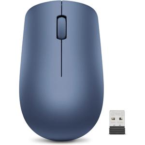 Lenovo 530 Wireless Mouse with Battery, 2.4GHz Nano USB, 1200 DPI Optical Sensor, Ergonomic for Left or Right Hand, Lightweight, GY50Z18986, Abyss Blue