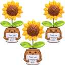 3 Pcs Christmas Teacher Gifts Positive Handmade Crochet Doll Thank You for Helping Me Grow Teacher Appreciation Gifts for Women Men Thanksgiving Home(Sunflower)