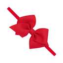 Wee Ones Girls' Extra Small Sized Grosgrain Bow on Matching Skinny Nylon Band, Red
