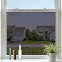 Window Privacy Film Heat Control One Way Privacy Window Film Static Cling No Glue Removable Window Tint for Home Office UV Blocking Black-Silver 23.6" W x 78.7" L