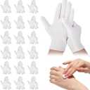 42-Pack White Cotton Gloves, for Dry Hands Sleeping Eczema Care and Night-Time Moisturizing, Unisex Soft Sleep Elastic SPA Glove Set, Jewellery Inspection, Arts Crafts, Wedding, Halloween Costumes