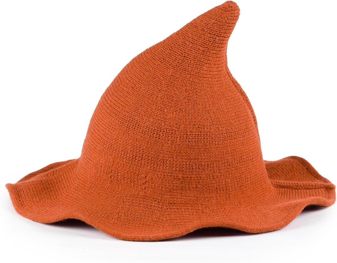 ZingSurp Halloween Witch Hat for Women,Adult Witch Hat for Halloween Party Cosplay Costume Accessory,Modern Wool Witches Cap