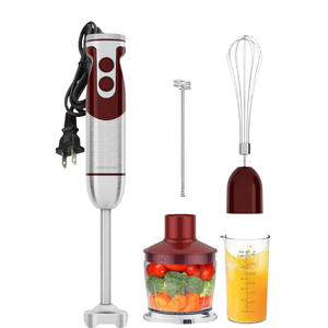 MEGAWISE Pro 5-in-1 Immersion Hand Blender, 400W Powerful Motor, 12 Speed Settings, 500ml Chopper, 600ml Beaker, Whisk & Milk Frother, Titanium-Reinforced Blades for Superior Blending