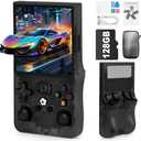 Rhesusco R36MAX Handheld Game Console - 4.0-Inch Screen, Support 22000+Classic Games,128G TF Card,Portable Console with Open Source System,4000mAh Battery,Birthday Gift for Adult or Partner - Black