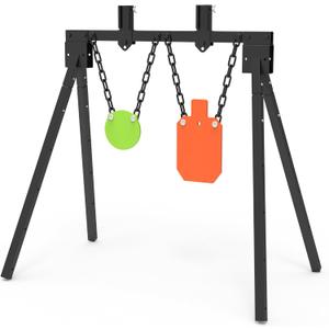 KNINE OUTDOORS AR500 Steel Target for Shooting Target Stand System Kit, 3/8" Thick 7"x 12" Silhouette Targets, 3/8" Thick 6" Gong Targets