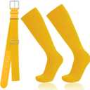 Baseball Socks and Belt Combo for Youth Adult - Softball Socks and Belt for Boys and Girls (Medium, Yellow)