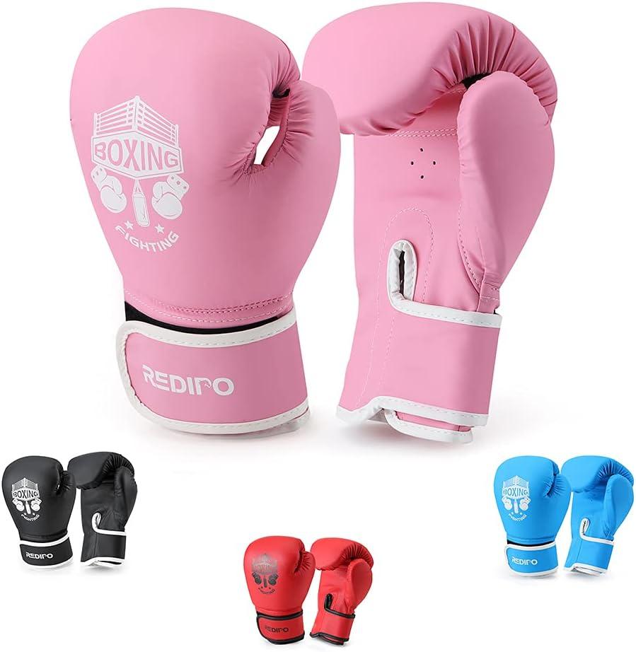 Kids Boxing Gloves, Sponge Foam Training Sparring Gloves Thai Kick Boxing for Kid and Youth, Suitable for Boys and Girls Age 3 to 9 Years (6oz, pink)
