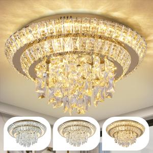 COCOSTAR Gold Elegant LED Crystal Raindrop Ceiling Light, 18" Modern Flush Mount Chandelier Light Fixture with Remote Control, 3CCT Dimmable, for Living Room Kitchen Island Bedroom Entryway Foyer COCOSTAR Gold Elegant LED Crystal Raindrop Ceiling Light, 18" Modern Flush Mount Chandelier Light Fixture with Remote Control, 3CCT Dimmable, for Living Room Kitchen Island Bedroom Entryway Foyer