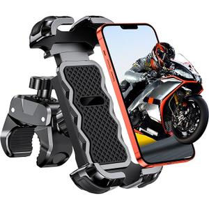Babacom Porta Cellulare Moto, [Ultra Stabile & 1S Blocco Rapido] Porta Cellulare Bici per Universale Manubrio, 360° Rotabile Supporto Telefono Moto Compatibile con iPhone/Galaxy 4.7"-6.8" Smartphone