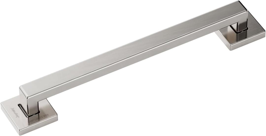 Joyrain ADA Square Grab Bar 16/24/32 Inch - 500lb Capacity Safety Rail for Elderly, Non-Slip Bathroom Handle (Brushed Stainless Teel, 12 inch)