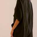 Zontroldy Women's Casual V Neck One Piece Jumpsuit Shorts Summer Short Romper Dresses with Pockets (Black)