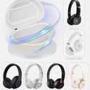 Hard Headphone Case for Beats Solo 4, Studio Pro, Solo 3, Studio 3, Solo 2,Over Ear Headphone Carrying Case with Storage Cable Bag Strap for Travel (Beige)