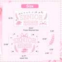Sursurprise Bow Senior 2026 Decal Sign Sticker for Balloon Arch Backdrop Photography Background Wall Decor, Pink Bow Senior Night Decorations, Class of 2026 Graduation Party Supplies