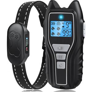 Dog Shock Collar with Remote, IPX7 Waterproof E Collar for Dogs with 4 Safe Training Modes Beep Vibration Shock Flashlight Perfect for Small Medium and Large Dogs
