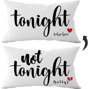 Mancheng-zi Funny Couples Reversible Soft Pillow Cover, Wedding Anniversary Bridal Shower Gifts, Gift for Couples, Anniversary, Wedding, Engagement, 16X24 Inch Flannel Cushion Cover for Couch (White)