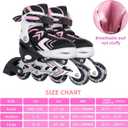 Nattork Inline Skates for Kids Girls Boys with Full Light Up Wheels,Adjustable Safe Durable Inline Skates,Outdoor Roller Skates for Girls Boys Youth Beginners (Size 5-8)