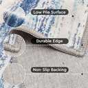 tchdio 8x10 Area Rugs for Living Room, Machine Washable Rug Modern Abstract Area Rug, Non Slip Rugs for Bedroom Rug, Soft Indoor Carpet for Living Room Office Dorm, Blue