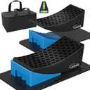 2Packs RV Leveling Blocks System Kit Camper Leveling Blocks for RVS Trailer with Carrying Bag, Anti-Slip Mats, T Bubble Level Up to 35000 LBS Blue