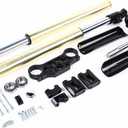 29" Pair Front Forks Set 45/48mm Triple Tree Clamps for 110cc 125cc Dirt Pit Bike Front Forks Shock Suspension Shocks Absorber, Black+Yellow