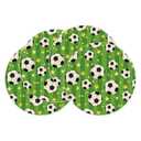 2 x XCHI Soccer Grass Stars Theme Round Placemats Set of 4 Table Mats for Game Day Soccer Party Home Kitchen Dining Table Decorations 14x14 Inch