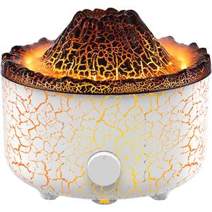 YALEDI Aromatherapy Essential Oil Diffuser, 560ml Ultrasonic Cool Mist Diffuser/Humidifier with Flame & Volcano 2 Mist Mode, for Bedroom,Office,Home, Auto Shut-Off, Remote Control, Gift (White)