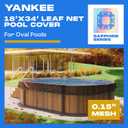 Yankee Pool Leaf Net Cover for Oval Pool 18x34 Ft.- Heavy-Duty 0.15 Above-Ground Leaf Net | Swimming Pool Net to Protect from Leaves, Debris, and Clogging
