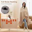 71" x 43" Wearable Heated Blanket, 20,000mAh 7.4V Power Bank, 3 Heat Levels, 11 Panels, Machine Washable, Laundry Bag & Belt