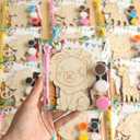 Bafeil 24 Set Safari Party Favors Jungle Animal Wooden Painting Crafts Kit with Bubble Wands - Wild Zoo Birthday Decorations Party Supplies, Goodie Bag Stuffers Gifts Classroom Prizes Pinata Filler