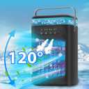 Portable Air Conditioner, 4-in-1 Evaporative Air Cooler, Personal Cooling Fan with 3 Speeds, 2 Mist Modes, 7 LED Night Light, 2-4H Timer, Quiet Mini Air Cooler for Bedroom Office Camping