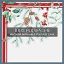 Elrene Home Fashions Winter Holiday Berry Fabric Bordered Table or Console Runner, Christmas Table Decor, 13" x 70"