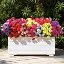 Alupssuc 24 Bundles Artificial Flowers for Outdoors, Faux Spring Flowers for Decoration, UV Resistant Silk Morning Glory with Eucalyptus Realistic Fake Flowers for Yard Planter Porch Garden, 8 Colors