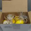 Riceshoot 2 Pack Decorative Balls Potpourri Bowl Filler Decor Natural Vase Bowl Filler Assorted Spherical Rattan Twigs Wicker Balls Cotton for Home Centerpiece(Lemon Yellow)
