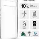 ZAGG Luxe Google Pixel 8a Case Ultra-Slim, Drop-Proof Protection, 100% Recycled Material, Wireless Charging Ready, Clear