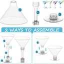 50 Sets Plastic Martini Glasses - 5 oz Disposable Cocktail Glasses with Stem, Disposable Tall Martini Glasses for Christmas New Year Party, Wedding, Wine, Margarita, Desserts, Ice Cream, Unbreakable