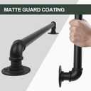 Hand Rails Inside Stairs 10FT, Hand Railings for Stairs Easy to Install, Iron Balusters Staircase Handrails for Household or Commercial Buildings