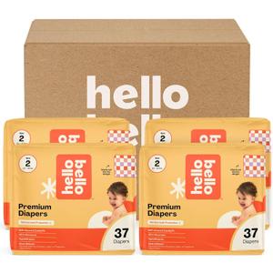Hello Bello Premium Diapers Size 2, Love Checks Design, Super Value Pack (185 Count)