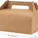 NINGWAAN 50 PCS Brown Gable Boxes, 7.9 x 5.9 x 4.1 inch Kraft Paper Party Favor Treat Bakery Goodie Gift Boxes for Wedding, Birthday, Party