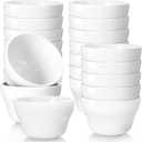 Patelai 12 Pcs 8 oz Porcelain Soup Cups Small White Dessert Bowls Broth Dip Cups for Ice Cream Dipping Sauce Bouillon Soups Side Dishes Salads Cereal Rice, Microwave and Dishwasher Safe
