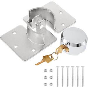 IRONWALLS Hidden Shackle Padlock with Key, 2.87”/ 73mm Steel Heavy Duty Door Lock Keyed Alike with Locking Hasp, 80mm Screws, Fits for Trailers, Trucks, Vehicles, Garage, Shipping Container