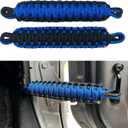 Door Limit Strap Replacement for Jeep Wrangler CJ YJ TJ JK JL Heavy Duty Paracord Door Check Straps Door Limiter,Black&Blue (2Pack)