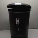 simplehuman 50 Liter / 13 Gallon Semi-Round Kitchen Step Trash Can with Secure Slide Lock, Black Plastic
