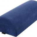 Under Knee Pillow, Half Moon Leg Pillow - Memory Foam Ergonomic Support Pillow for Side & Back Sleepers, Pain Relief & Alignment, Under Knee, Lumbar & Multi-Use Bolster Blue