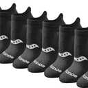 Saucony Women's RunDry Performance Heel Tab Athletic Socks, Available in S-L (8, 16, 24 Pairs) (Black, L)