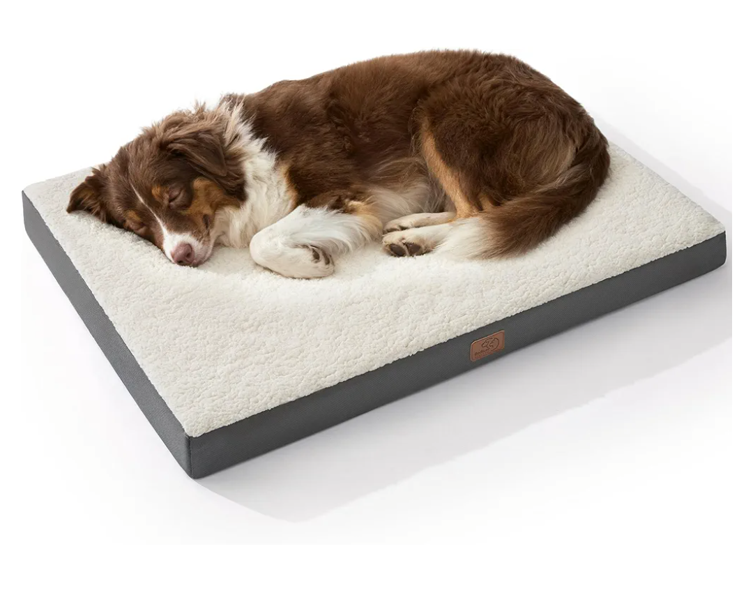 Bedsure Dog Beds Large Sized Dog - Comfy Flat Pet Beds with Removable Washable Cover, Orthopedic Egg Crate Foam Puppy Mat, Suitable for Pet Up to 65 lbs