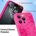 Fiyart Designed for iPhone 16 Pro Case Cute Flower Floral Sunflowers Design,Soft Slim TPU Anti-Scratch Phone Cover for Women Girls 6.3"-Hot Pink