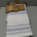 AmazerBath Striped Blue Shower Curtain, Cute Blue Stripe Bathroom Shower Curtain with 12 Shower Curtain Hooks, Rustic Fabric Blue and White, 72x72 Inches