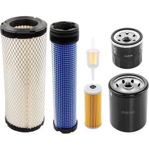LVA21036 Maintenance Filter Kit Compatible with John Deere 1025R (-2017) & 2025R (2013-2018) Compact Utility Tractors Oil Fuel Air Filter Replaces M806418, MIU804763, M131802, LVA16054, AM116304
