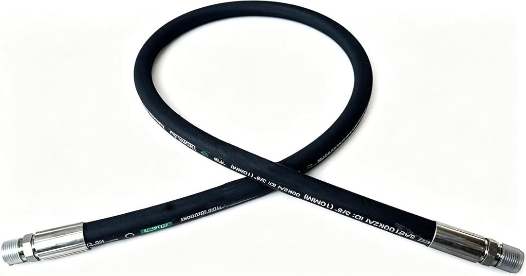 Autovo Hydraulic Hose 3/4" Hydraulic Hose with Male NPT X Male NPT 18" Long 3118 psi, Black